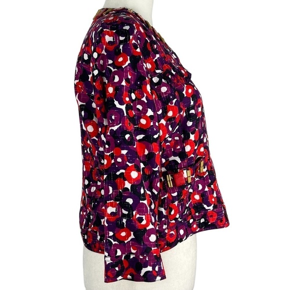 RUBY RD. PETITE BUTTON COLORFUL FLORAL WOMEN'S BLAZER/JACKET - Picture 9 of 12